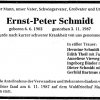 Schmidt Ernst Peter 1903-1987 Todesanzeige